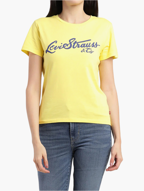 MyRunway Shop Levi's Yellow Round Neck Tshirt for Women from